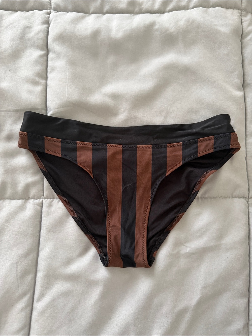 Xs aerie Black and brown striped bikini bottom